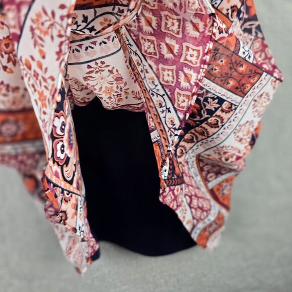 By & By Sun Dress Womens S Orange Blue Patchwork Colorful Lined Shoulder Straps - Picture 2 of 15